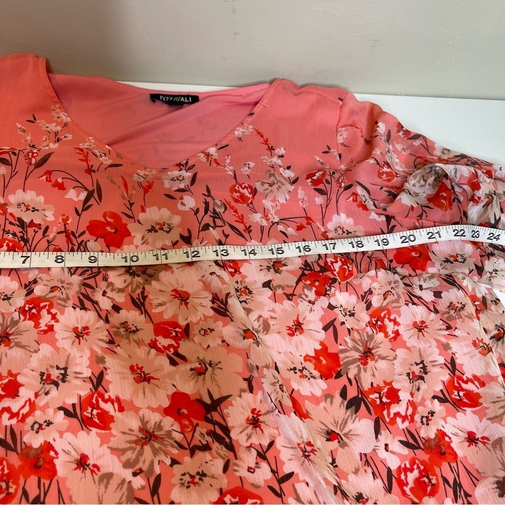 Roz and Ali peach Floral Blouse size XL - Picture 6 of 9